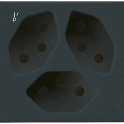 Presa FLF Hager 3×tipo 13 1×S D nero 
