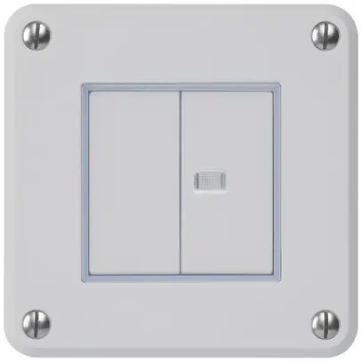 Contact à poussoir ENC robusto IP55 2×1P gris 1×lumineux pour combinaison 