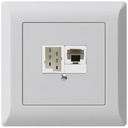 Boîte ENC kallysto.line 1×RJ45u+1×TT83 gris clair 