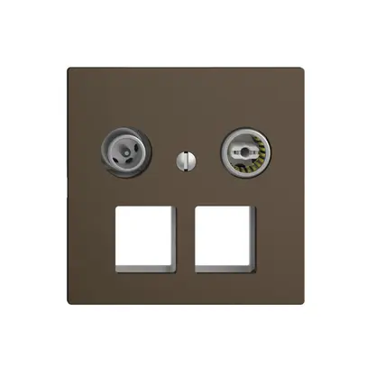 Presa multimedia 11dB Edue F, presa terminale/passaggio, p.2×RJ45 Keystone, cof 