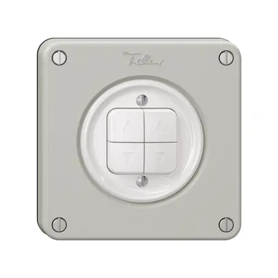 Interrupteur pour stores NEVO, 2-canal, profondeur 18 mm, 87×87 mm, gris clair 