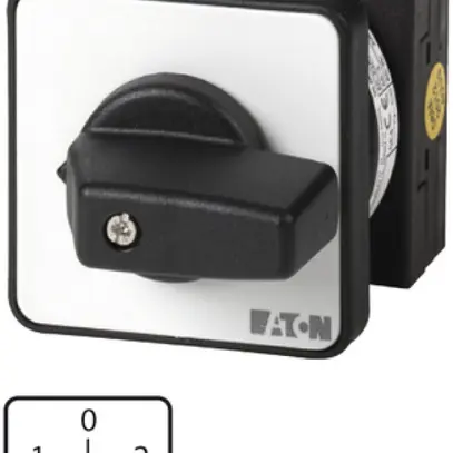 Interruttore rotativo INS Eaton T0-3-8212/EZ, 20A/690V 3L, INC centro, "1-0-2" 