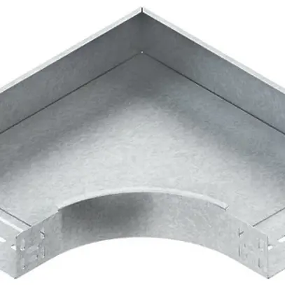 Gomito orizzontale 90° per can. portacavi 300×60mm zincato sendzimir 