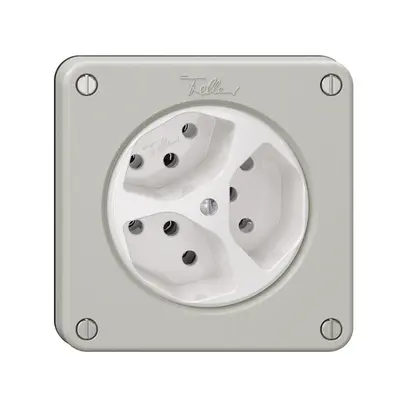 Presa NEVO, 3×T13, grigio chiaro 