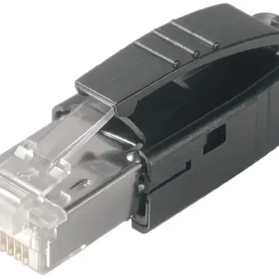 Fiche à sertir RJ45 Weidmüller avec manchon anti-pliage, cat.6A 