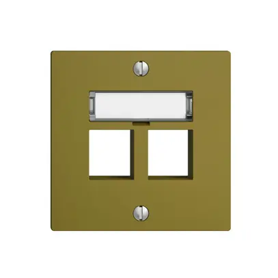 Kit montaggio EDIZIOdue F, uscita dritta, per 2×Keystone, olive 