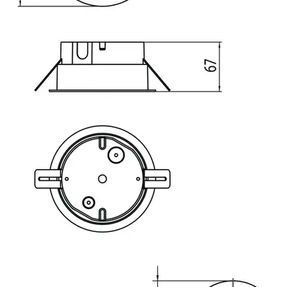 Boîtier INC Sylvania OneTrack Rosace de plafond AP poycarbonate Ø144×67mm noir 