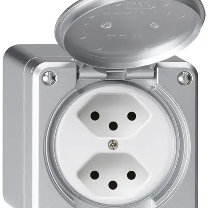 Presa AP robusto 2×tipo 13 alluminio 