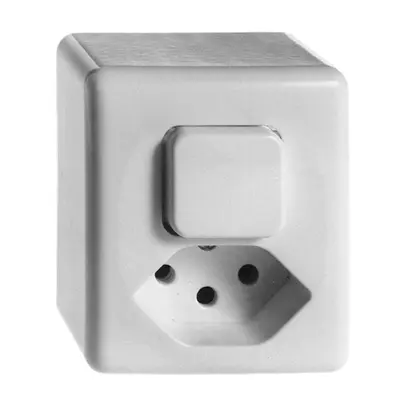 Kit frontale AP FH T13 bianco, cappa+bottone pulsante 