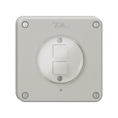 Poussoir KNX 2× NEVO N.CO RGB avec sonde de température, gris clair 