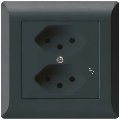 Prise ENC kallysto.line 2×T13/1 noir avec sécurité enfants 