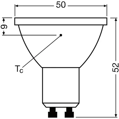 Lampada LED LEDVANCE GU10 7W 575lm 2700K REG Ø50×52mm PAR16 chiaro 60° 