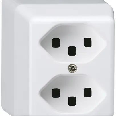 Presa AP basico 2×tipo 23 bianco per BOMI 