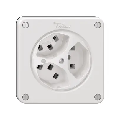 Prise NEVO, 3×T23, a.LED, blanc 