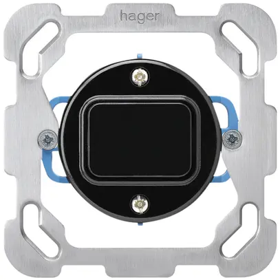 Inserto per contatto pulsante INC basico C/1L con placca di fissaggio nero 