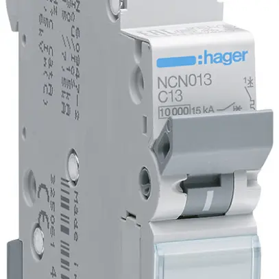 Disjoncteur Hager MCB 1P 230V type C 13A Icn 10kA 1UM 