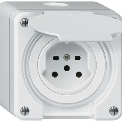 Presa AP HA robusto tipo 15 con morsetti a innesto con coperchio bianco 