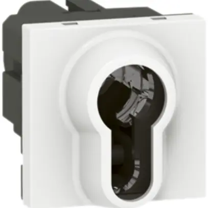 Interruttore a chiave INS MOS SS/Eur bianco 2 moduli 0-1 