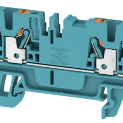 Borne de passage Weidmüller A4C PUSH IN 2.5mm² 4 connex.TS35 bleu 