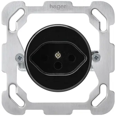 Insert pour prise ENC basico type 13 plaque fixation noir sans sécurité enfants 