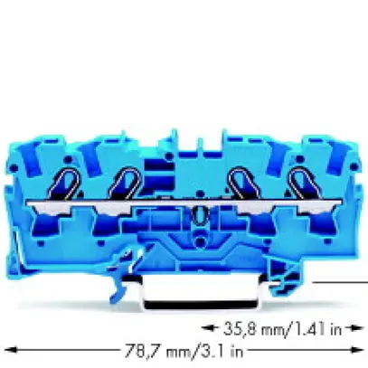 Morsetto di passaggio WAGO Top Job-S 4mm² 4L blu serie 2004 