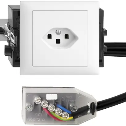 Prise INC EDIZIOdue T23 L1 blanc 49…69mm pour câble plat Technofil 