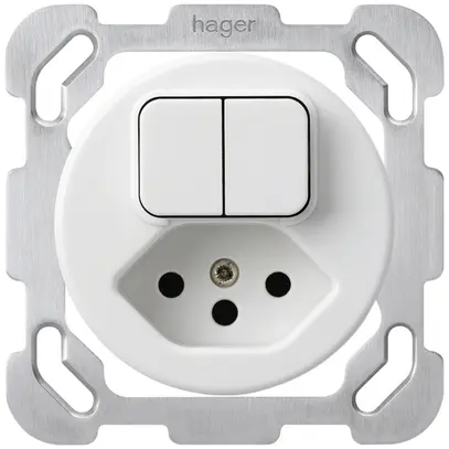 Inserto per combinazione INC basico 2×A-R/1L +tipo 13 bianco 