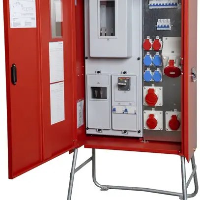 Armadio distributore collegamento Demelectric 63A 44kVA NH00 IP44 rosso 
