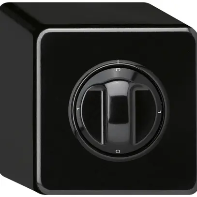 Interruttore rotativo AP basico 2/1L 0-A-0-H nero con manopola 