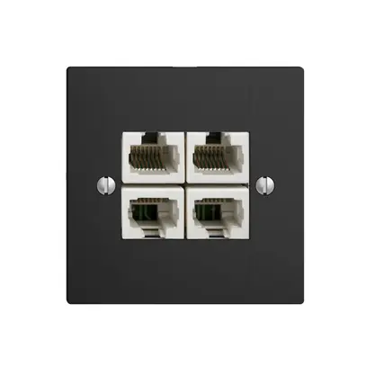 Inserto per presa di raccordo INC 4×RJ45/u 4P sep. EDIZIOdue nero ITplus 