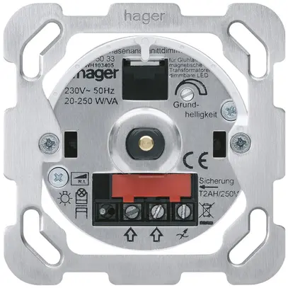 Inserto varialuce universal Hager taglio di fase con placca di fissaggio e LED 