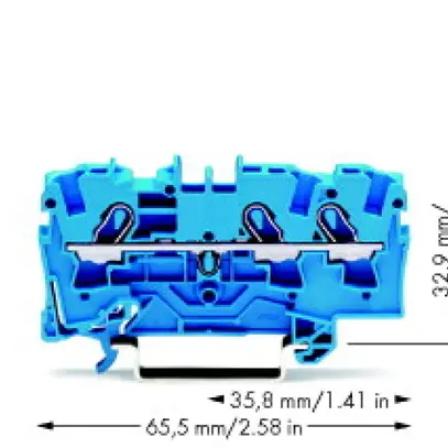 Morsetto di passaggio WAGO Top Job-S 4mm² 3L blu serie 2004 