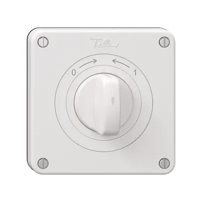 Contatto rotativo NEVO N.CO con manopola, KS, 0<->1, bianco 