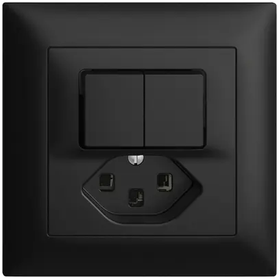 Combinazione INC A-R+3/1L+T23 nero 16A EDIZIOdue 