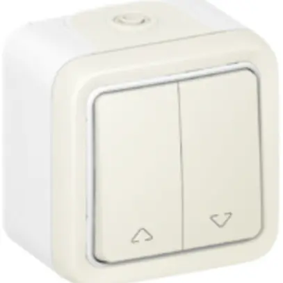 Pulsante per tapparella AP PLEXO bianco 2×A/1L 