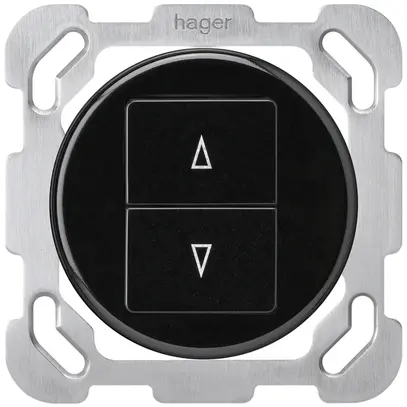 Inserto per pulsante per tapparelle INC basico con 2 tasti di comando nero 