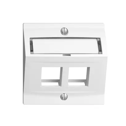 Kit de montage EDIZIOdue F, avec capot de sortie oblique, pour 2×Keystone, blanc 