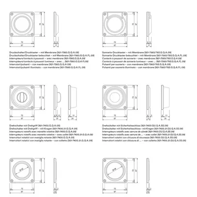 Parte superiore ELEMENT SNAPFIX® interruttore/tasto con lente all 