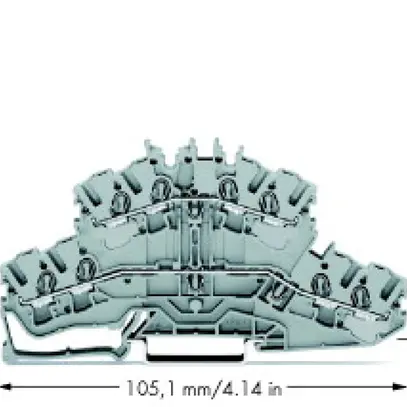 Morsetto 2 piani WAGO 4L, L/L grigio 