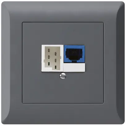 Scatola INC DSL kallysto.line 1×RJ45/1×T+T antracite 
