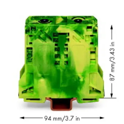 Durchgangsklemme WAGO 2L 50mm² grün/gelb 