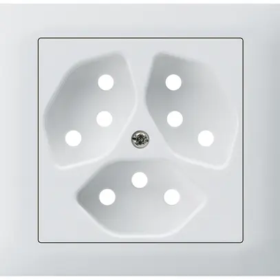 Kit frontal INC Hager kallysto pour prise G3 3×type 13 cadre enfichable blanc 