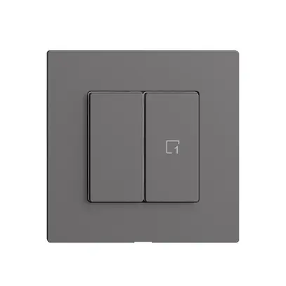Interrupteur 1K/2T scène Edue Wiser gris foncé 