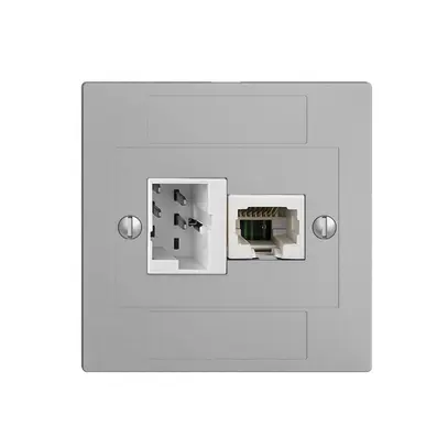 Scatola INC 1×TT,1×RJ45/u 4P EDIZIOdue ITplus ITM silver 