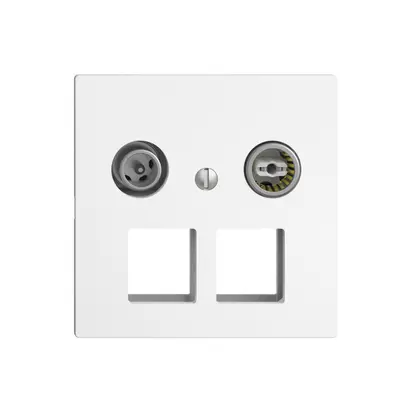 Prise multimédia 11dB Edue F, prise terminale/d.passage, p.2×RJ45 Keystone bc 