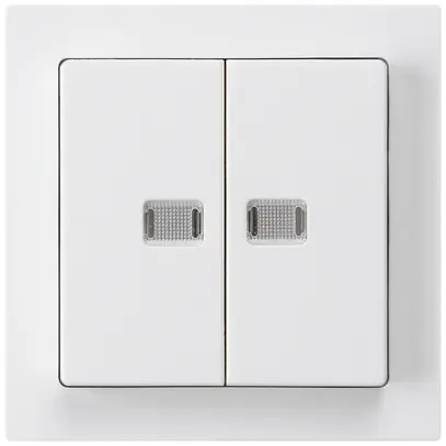 Interruttore pulsante luminoso INC kallysto 1/3+3/1 con 2 lenti bianco 