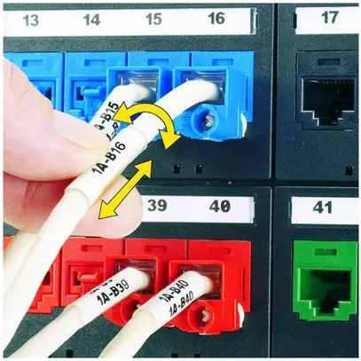 Étiquette de marquage Turn 25.4×57.2mm pour diamètre 7.1…,9.9mm Cat5e bc 