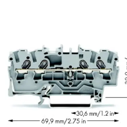 Durchgangsklemme WAGO TopJob-S 1.5mm² 4L grau Serie 2001 