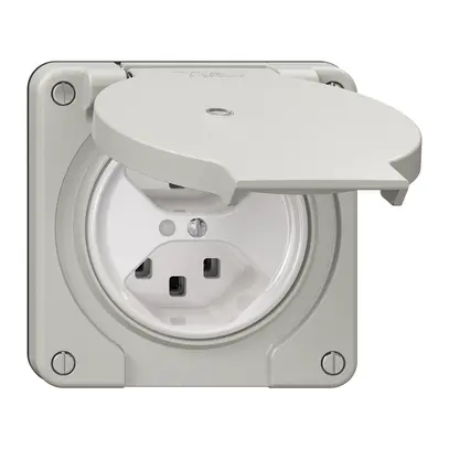 Prise NEVO N.CO, 2×T23, IP21, a.LED, gris clair 