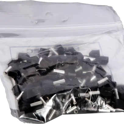 Embout de câble jumelé isolé 2×1.5mm²/8mm noir 